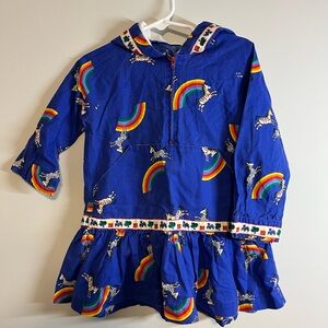 Rainbow Zebra Hooded Dress